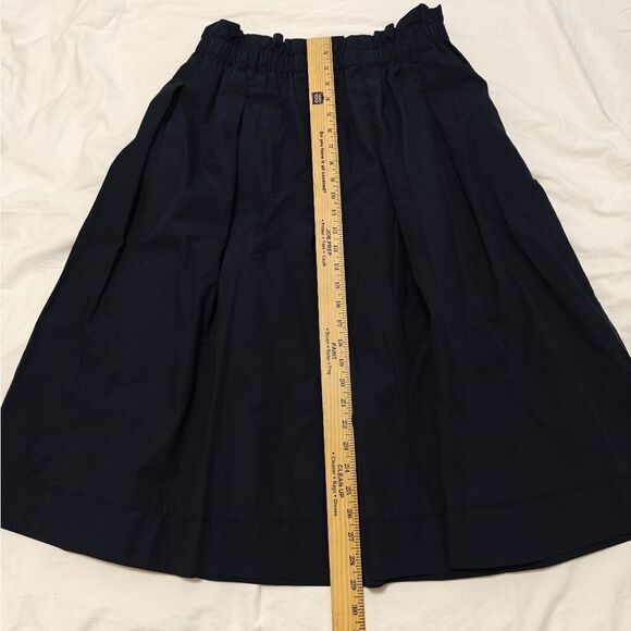 H&M Blue Midi A-Line Skirt with Pleats Pockets Sz 12 - Picture 7 of 8